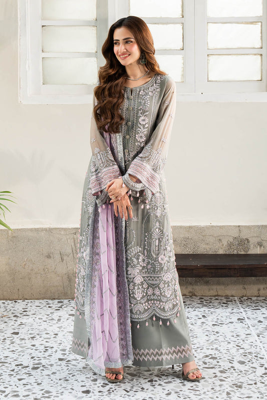 Noor-NOOR JAHAN by IMROZIA Embroidered Premium Chiffon Unstitched 3Pc Suit I-200