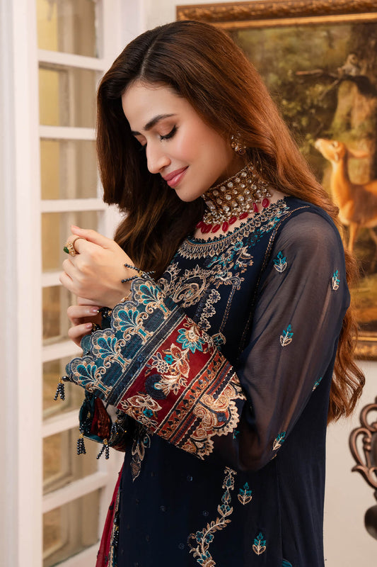 Husn-NOOR JAHAN by IMROZIA Embroidered Premium Chiffon Unstitched 3Pc Suit I-201