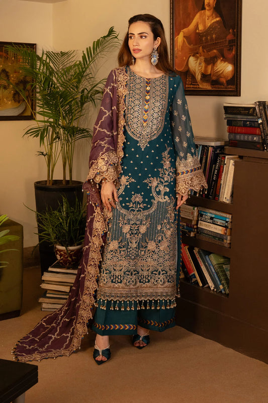 Aaina-NOOR JAHAN by IMROZIA Embroidered Premium Chiffon Unstitched 3Pc Suit I-208