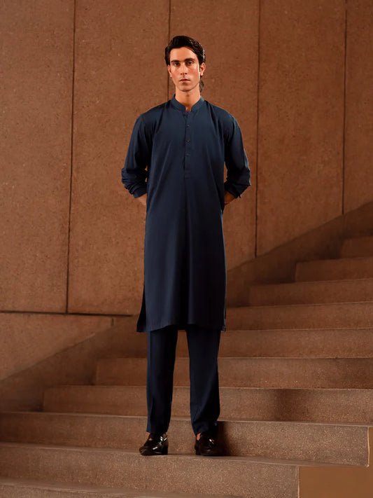 Kashmir Suiting - Navy Blue