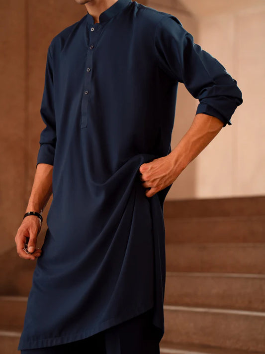 Kashmir Suiting - Navy Blue