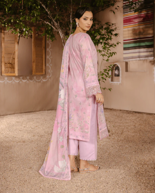 Ayleen Vol#2 Rangkaari 3pc Lawn Digital Print Embroidered shirt & Lawn Voil Printed Dupatta-Alora