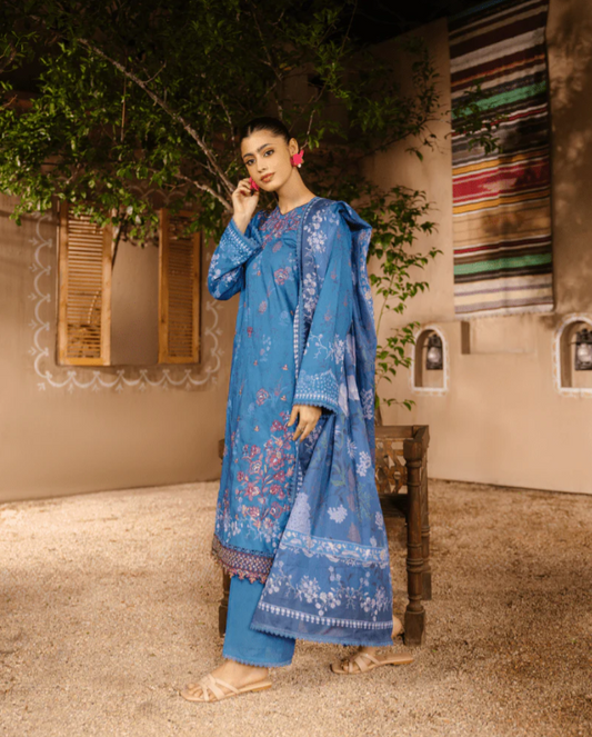 Ayleen Vol#2 Rangkaari 3pc Lawn Digital Print Embroidered shirt & Lawn Voil Printed Dupatta