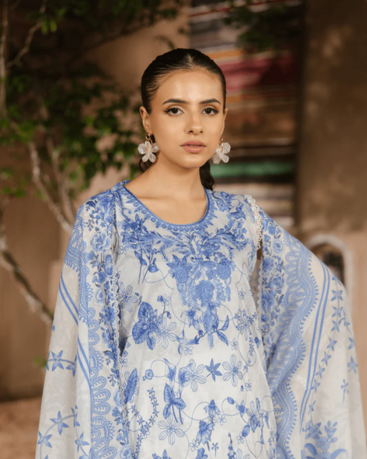 Ayleen Vol#2 Rangkaari 3pc Lawn Digital Print Embroidered shirt & Lawn Voil Printed Dupatta