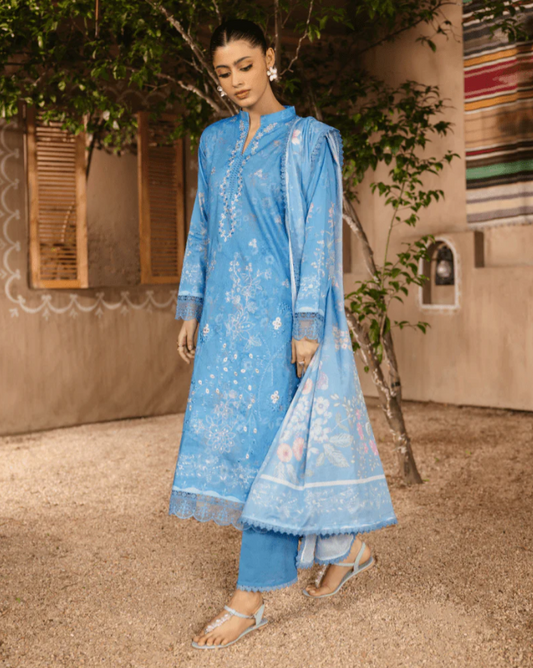 Ayleen Vol#2 Rangkaari 3pc Lawn Digital Print Embroidered shirt & Lawn Voil Printed Dupatta
