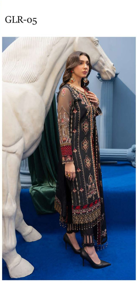 Glamour GLR-05 by Razab – Luxury Embroidered Fancy Silk 3 Piece Suit