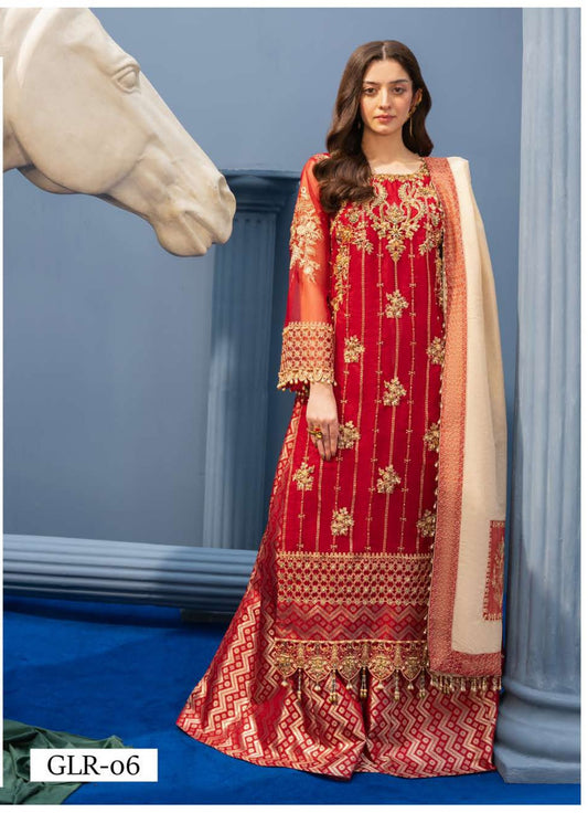 Glamour GLR-06 by Razab – Luxury Embroidered Fancy Silk 3 Piece Suit