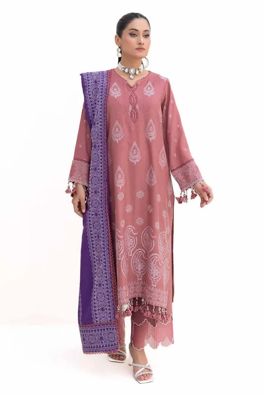 Embroidered Acrylic Suit with Embroidered Acrylic Dupatta BY GUL AHMED V02 – AP42003