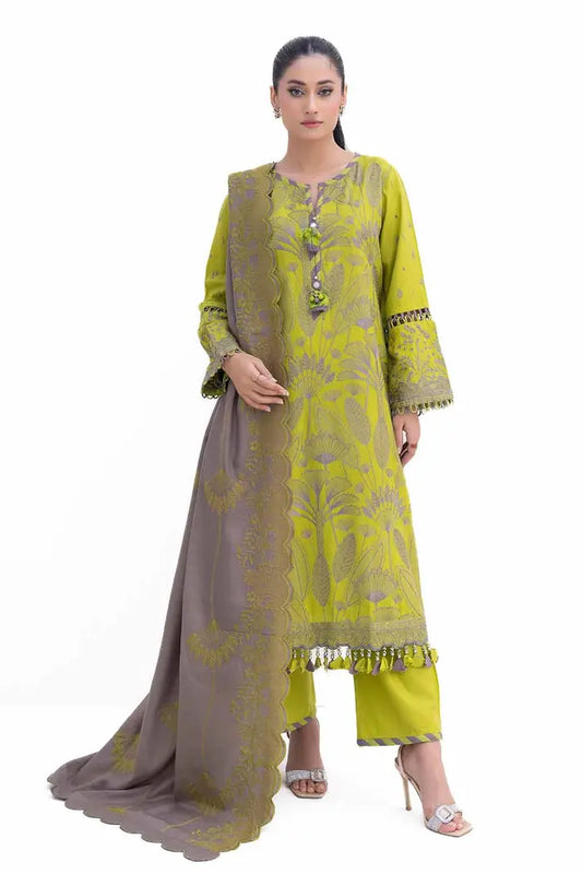 Embroidered Acrylic Suit with Dupatta BY GUL AHMED - AP42004