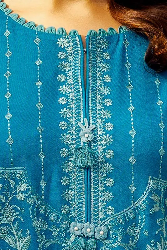 Embroidered Acrylic Suit with Dupatta BY GUL AHMED - AP42005