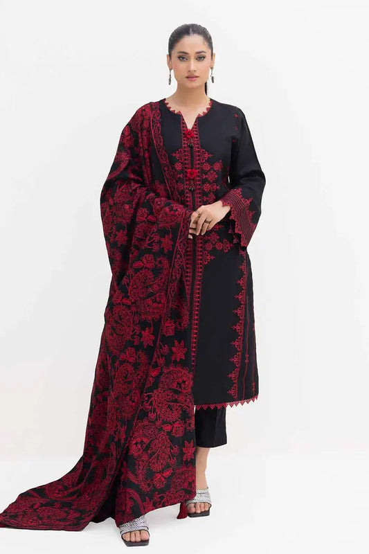 Embroidered Acrylic Suit with Embroidered Acrylic Dupatta BY GUL AHMED V02 – AP42013