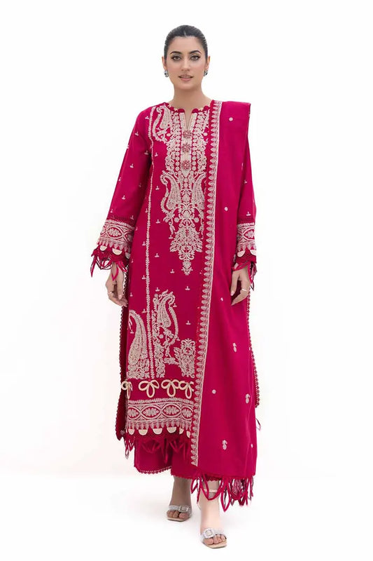 Embroidered Acrylic Suit with Dupatta BY GUL AHMED – AP42014