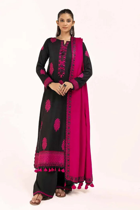 Embroidered Acrylic Suit with Embroidered Pashmina Dupatta BY GUL AHMED V02 – AP42016