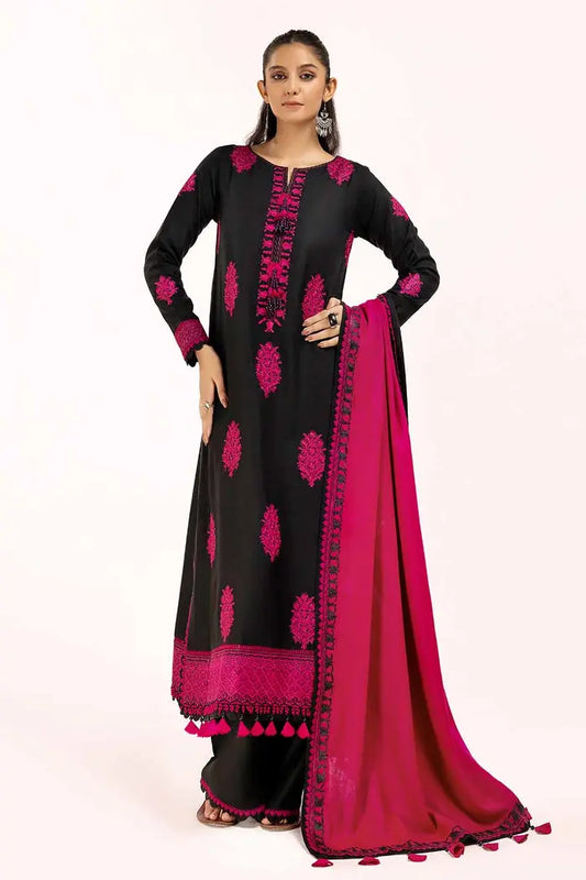 Embroidered Acrylic Suit with Embroidered Pashmina Dupatta BY GUL AHMED V02 – AP42016