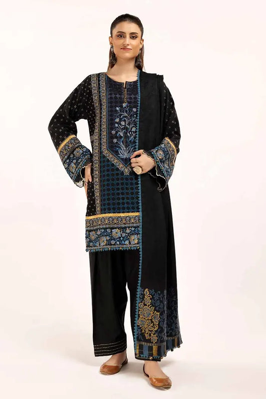 Embroidered Acrylic Suit with Pashmina Dupatta BY GUL AHMED V02 – AP42024