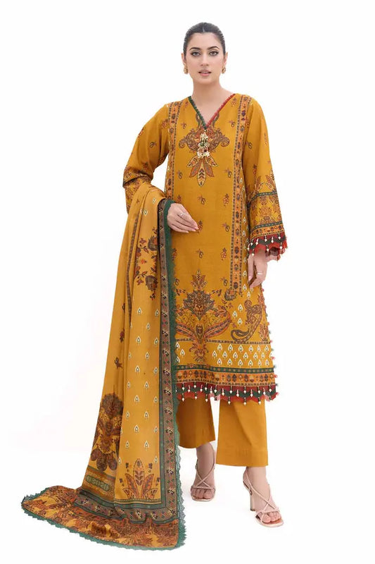 Printed Khaddar Suit with Printed Pashmina Dupatta BY GUL AHMED – AP42037