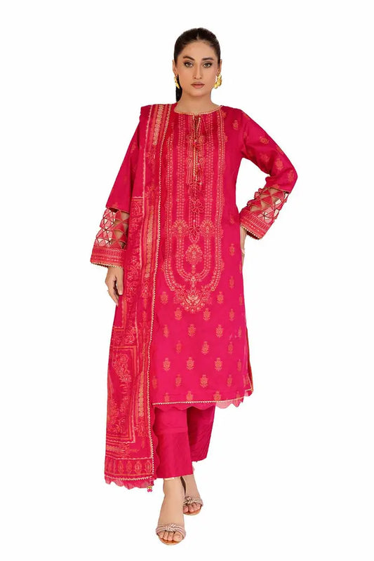 Embroidered Jacquard Suit with Jacquard Dupatta By GUL AHMED - MJ42035