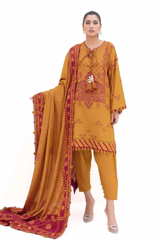 Jacquard Suit with Jacquard Dupatta  By GUL AHMED - MJ42054