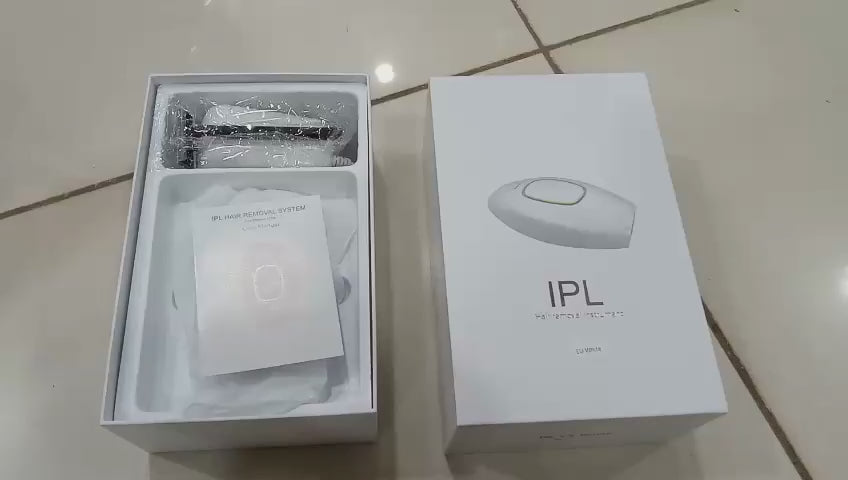 IPL Laser Hair Removal Handset System for Women & Men with Razor & Safety Glasses