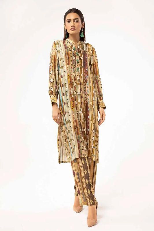 Printed Linen Suit By GUL AHMED – VT42007